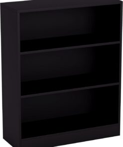 Vida Designs Home Discount Estantería Baja Cambridge de Madera de Roble Negra con 3 estantes, para Oficina o Sala de Estar