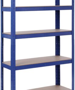 SONGMICS Estantería de 5 Niveles, estantería de Acero para Almacenamiento, Montaje sin Herramientas, para Garaje, cobertizo, Capacidad de Carga 650 kg, 30 x 75 x 150 cm, Color Azul GLR30Q
