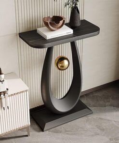 Genérico Mesas Consola con Almacenamiento, Escritorio para Pasillo, Mesa Auxiliar Estrecha, Mesa Consola Estrecha: Mesa de Pasillo de Lujo con Espacio de Almacenamiento y Estructura metálica para Sal