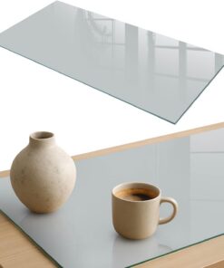 Tapa para Mesa de Centro 120x60 cm | Rectangular | Bordes Pulidos | Turquesa oscuro | para la Cocina y Salón | Pies Antideslizantes | Vetro Temperato | con Impresión Decorativa