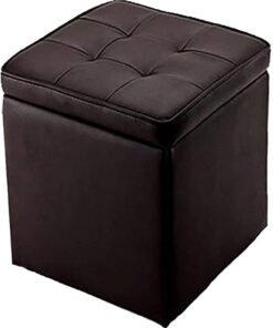 Banco de Almacenamiento de Entrada Bancos de Almacenamiento de Cuero Banco de Almacenamiento de Entrada Banco de Zapatos Taburete de Dormitorio Puppy Step Taburete de café Cojín Re
