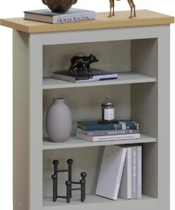 Marca Amazon - Vida Designs Estantería Moderna de Madera de Densidad Media (3 Niveles), Gris Y Roble, 75 x 60 x 24 cm