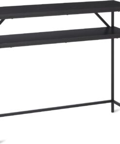 Amazon Basics Consola Rectangular con Estante de Almacenamiento, Estructura de Acero, 30 x 100 x 80 cm (Fondo x Ancho x Alto),Negro