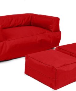 WELL HOME MOBILIARIO & DECORACIÓN Sillón 2 pl + puf niños Rojo