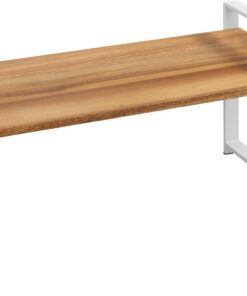 WENKO Louisa - Estantería de Cocina pequeña de Madera de Acacia y Metal, 40 x 20 x 20 cm, Color Blanco