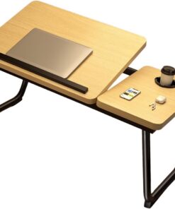 Escritorio de madera resistente que ahorra espacio, mesa ergonómica plegable para laptop, altura ajustable para cama, sofá, trabajo remoto, escritorio plegable ajustable para laptop con