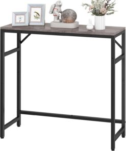 Livofloral Mesa Consola Estrecha de Entrada, 29.5 Pulgadas, Con 2 Barras de Soporte, Estilo Industrial, Delgada Para Sofá, Exhibición en Sala de Estar