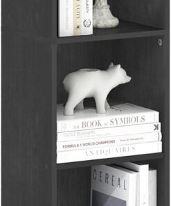 Furinno Luder Biblioteca de 5 Niveles con 1 Puerta de Almacenamiento, Madera Negra