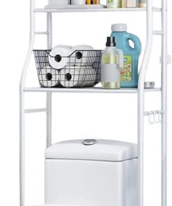 MAGIC SELECT Estantería de Baño sobre Inodoro | Almacenamiento Impermeable, Organizador Multiusos, 3 Baldas, Patas Ajustables en Altura