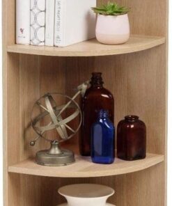 Iris Ohyama Estantería Esquinera de 3 Niveles, Marrón Claro, Exposición, Modular, Almacenamiento, para Sala de Estar, Habitación, Oficina, Espacio Ahorrado, Librería, Montaje Fácil, CX-3C