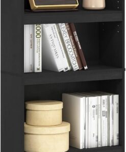 Furinno Jaya Home Improved Librería Estantería Ajustable de 5 Niveles, Madera Negra
