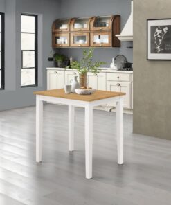 Hallowood Furniture Ledbury - Mesa de Comedor pequeña con Parte Superior de Roble Claro y Base Pintada en Blanco, Mesa de Cocina de Madera Blanca, hogar, la Cocina y el café (80 cm)