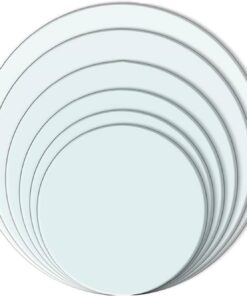 Tablero Redondo de Cristal para Mesa de Centro, Cristal Templado Biselado de 6 mm de Grosor, Espejo Resistente a Altas temperaturas de 55 cm (21 Pulgadas), mesas de Centro o au