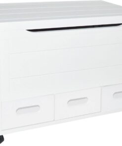 WELL HOME MOBILIARIO & DECORACIÓN Baúl con 3 cajones en color blanco 70,5x40x55x
