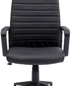 Kare Design silla giratoria de oficina Labora, de diseño moderno con reposabrazos, silla giratoria regulable en altura, silla de escritorio con respaldo alto, silla de juego negro, 128x58x56cm