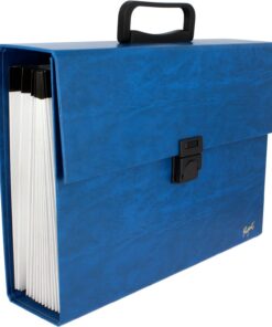 Grafoplas - Maletín Archivador Fuelle Acordeón, Azul, Folio