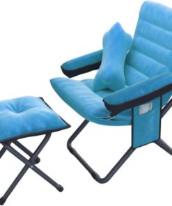 AIZYR Sillón Reclinable Plegable con Otomana, Juego De Sofás Sillón De Lectura para Dormitorio, Sala De Estar, Dormitorio Universitario Y Oficina,Azul