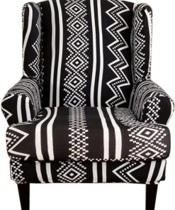 Fundas de sillón orejero elástica 1 Plaza Estampado Fundas para sillones con Respaldo de ala Cubre Sillón Funda para sillón con Respaldo de ala para Sala de Estar