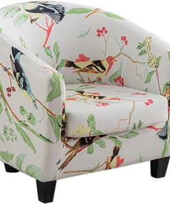 Funda de Sillón Chesterfield Tullsta Elástica Funda de Sofa 1 Plaza Tub Chair Funda para Silla Club Aves