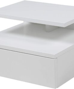AC Design Furniture Fia mesita de noche, al.: 22,5 × an.: 32 × lar.: 35 cm, Blanco, MDF, 1 pza.