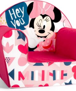Lulabi Minnie Icon - Sillón para niña, Color Rosa, Decorado de algodón y Esponja, Medidas 51 x 33 x 43 cm