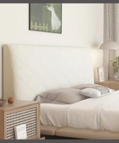 Funda para Cabecero de Cama, Cabeceras de Terciopelo Cubiertas de Cubierta para Prueba de Polvo(Milk White,150cm(59inch))