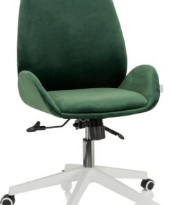 hjh OFFICE 729430 Silla de Escritorio AVEA Terciopelo Green Silla de Oficina giratoria de Altura Regulable con Respaldo Alto y ergonómico