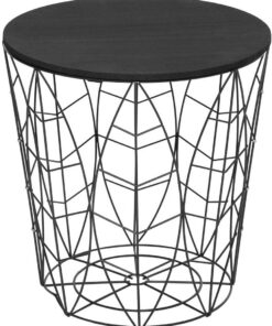 ATMOSPHERA CREATEUR D'INTERIEUR Mesa Auxiliar 'Kumi' Hoja Negra d. 40 cm