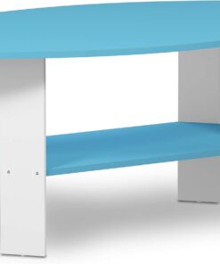 Furinno SIMPLE DESIGN Mesa de centro con estante abierto, para sala u oficina en casa, Azul Claro