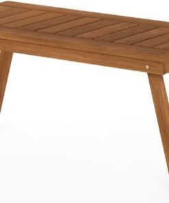 Furinno DALAM Mesa de Patio, Mesa Lateral Plegable para Exterior con Tablero de Listones, Mesa de Café, para Interior, Balcón, Patio, Jardín, Porche