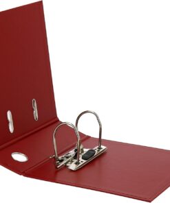 ELBA rado – Carpeta de plástico, A5 de alto, 7,5 cm de ancho, color blanco con cartel rotulable en el lomo, archivador de anillas, clasificador, carpeta para oficina, color rojo 23 x 21,4 x 7 cm