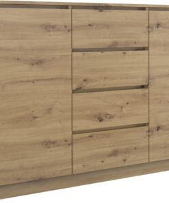Oggi Lugo Cajonera, Madera de ingeniería, Roble Artisan, 120 x 97 x 40 cm (D2)