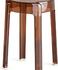 Taburete de bar acrílico, silla de comedor de cocina sin respaldo transparente para el hogar