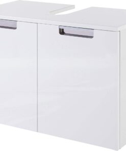 Schildmeyer Rilana 130513 - Armario bajo Lavabo, Color Blanco Brillante, 46,5 x 65 x 35 cm