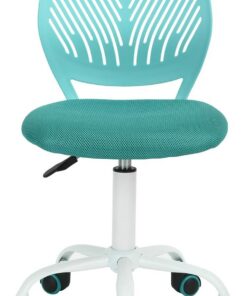 FurnitureR Colourful Chair, Asiento de Ordenador Moderno y Ajustable, Silla de Trabajo giratoria sin apoyabrazos, Sala de Estudio para niños, Silla de Oficina en casa, Silla de Trabajo, Turquesa