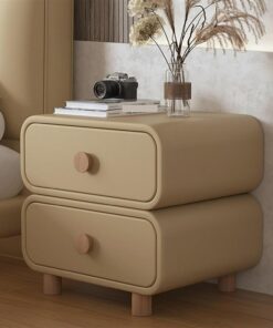 Genérico Mesita de Noche Moderna de Mediados de Siglo: mesita de Noche de Madera Maciza con cajón, diseño Duradero y Resistente, Patas Altas, Mesa Auxiliar Dormitorio, 40 cm de Altura.