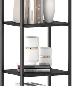 Hzuaneri Librería de 6 Niveles, Estantería Estrecha para Libros, 30 × 33 × 166 cm, Estantería para Oficina, Estudio, Sala de Estar, Dormitorio, Negro BC24604B | Estantería de pie para oficina, salón, dormitorio, cocina, BC24604B