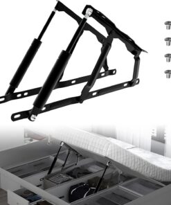 1 par de mecanismo de elevación neumático de cama de 53 cm, mecanismo de elevación para camas de almacenamiento, Bisagra hidráulica de cama de elevación de 100 kg de capacidad de carga para cama