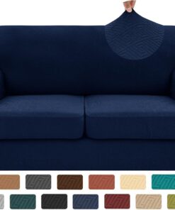 XINEAGE Funda para sofá biplaza, 3 Piezas, Color Azul Marino