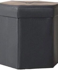 Taburete para pies Tocador Reposapiés Sofá Taburete, el hogar Puede Sentarse Banco de Almacenamiento Banco de Zapatos Taburete Hexagonal de Almacenamiento de PU 43 Veces; 39,5 cm A
