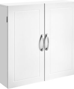 VASAGLE Armario de Pared para Cuarto de baño, Armario de Almacenamiento de Pared para Cuarto de baño, 30 x 60 x 60 cm, Armario de Farmacia con estantes Ajustables, Blanco Nube BBC321W01