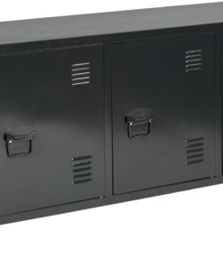 FurnitureR Mueble de 50 Pulgadas, Soporte de TV de Estilo Industrial con Patas diagonales Desmontables, Consola de TV para Sala de Estar, Sala de Entretenimiento, Dormitorio, Negro, Metal, 120 x 40 x
