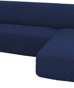 Easy-Going Funda de sofá seccional en Forma de L, Funda para cheslón, Reversible, Protector de Muebles para niños, Mascotas, Perros y Gatos (XL, Azul Marino/Azul Marino)