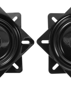 uxcell Taburetes de bar, placa giratoria, 2 piezas de 6 pulgadas, asiento cuadrado de hierro, bases de asiento de barco Lazy Susan para muebles (negro, 160 x 2 mm)