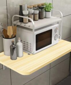 Shally Dogan Mesa de Pared Plegable 80 x 60 cm de Madera, estantería de Pared Plegable, Ahorra Espacio, versátil, Escritorio para Ordenador, Mesa de Comedor, salón, salón, baño, Cocina (Roble)