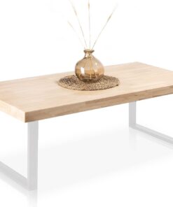 Adec Group duehome | Natural, Mesa de Centro, Mesita de Comedor, Color Roble Salvaje y Blanco, Medidas: 60 cm (Ancho) x 120 cm (Largo) 43,5 cm (Alto)