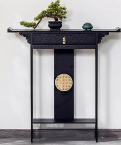 Genérico Mesa Consola de Estilo Moderno de Mediados de Siglo: Mesa de Entrada de Dos Niveles con cajón para recibidor, Sala de Estar, vestíbulo, Pasillo y Oficina: una Elegante solución de almacenami