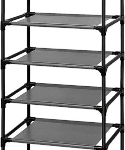 edihome, Zapatero Estrecho, 8 Niveles, (46 X 27 X 141 cm), Organizador Zapatos, Zapateros Estrechos y Altos, de Plastico, Vertical, Estanteria, Show Rack, Sapateira (8 Baldas)