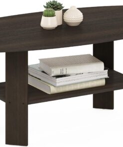 Furinno Mesita de diseño simple, marrón oscuro
