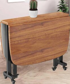 XJBTBA Mesa de Comedor Extensible de Madera con Ruedas Ideal para Cocinas Pequeñas Mesa Plegable Rectangular para Espacios CompactosSolución de Muebles
